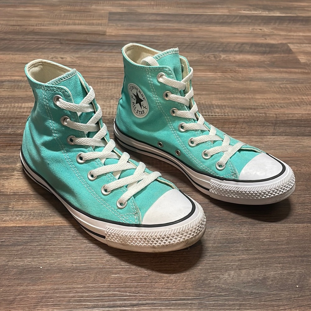 Converse Teal Blue Hi-Tops Size 7